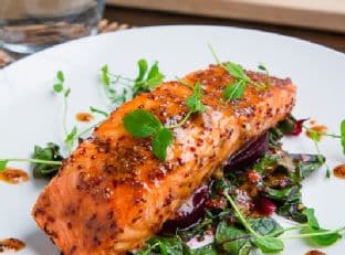 Maple-Miso Dijon Salmon