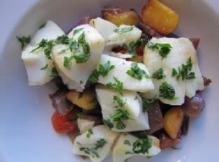 Steamed Turbot Fillets With Potatoes And Turnips