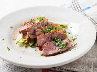 Tea smoked duck with Chinese salad