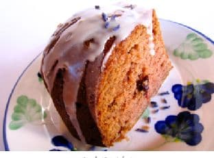 Applesauce Cake With Citrus Lavender Glaze