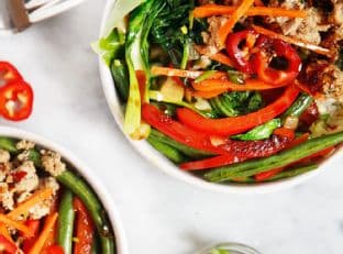 30-Minute Thai Basil Turkey Bowls